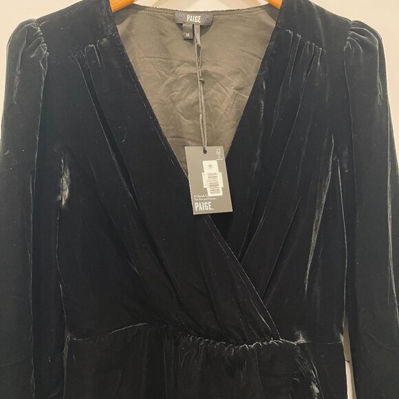 PAIGE  Ysabel Velvet Wrap Minidress M - Picture 7 of 8